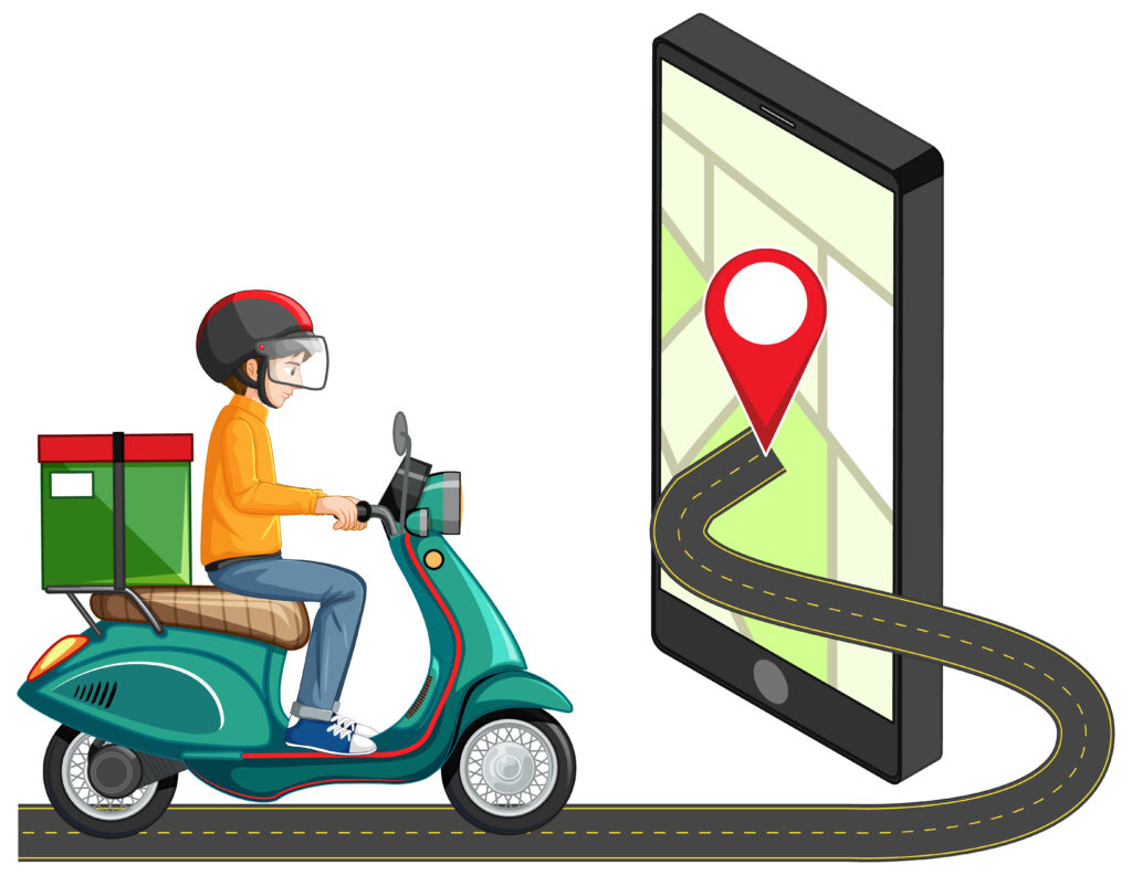 location pin on mobile application icon